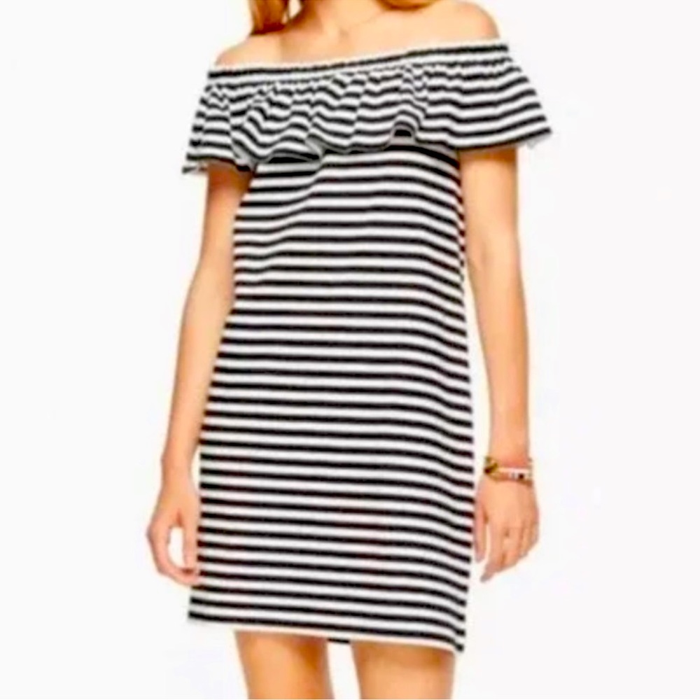 Kate Spade Broome Street Striped Off The Shoulder Dress